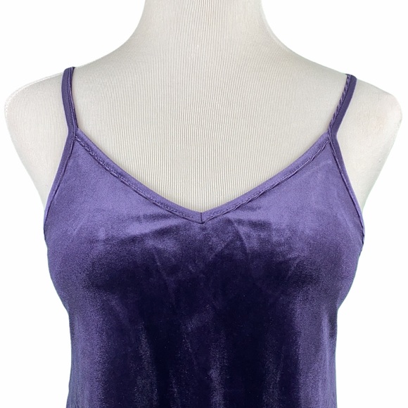Eggplant Crushed Velvet Strappy Cami - Picture 4 of 10